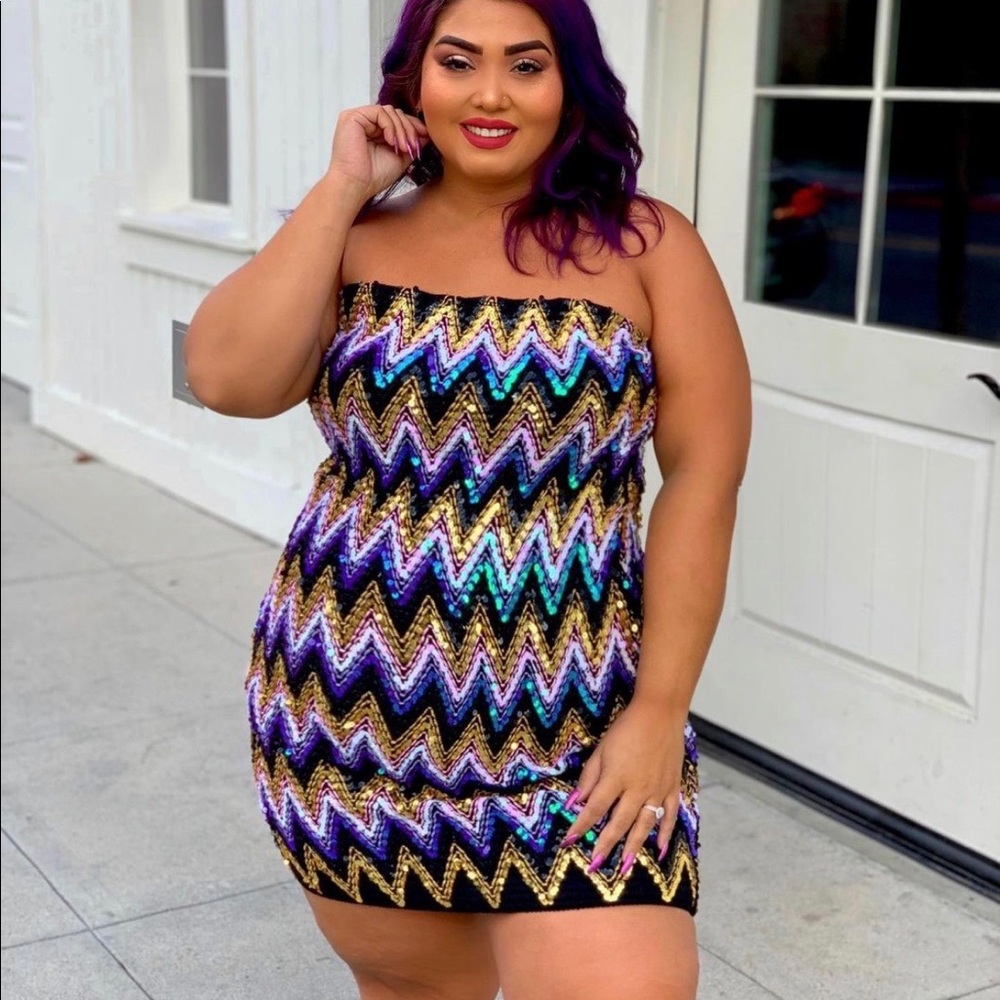 Purple sequin dress